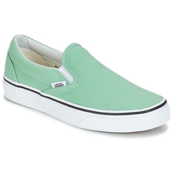 slip on vans teal
